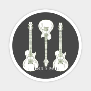 WHITE GUITAR CLASSIC ROCK N ROLL MUSIC Magnet